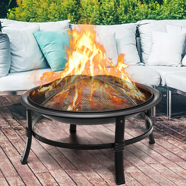 18" H x 26" W Stainless Steel Wood Burning Outdoor Fire Pit