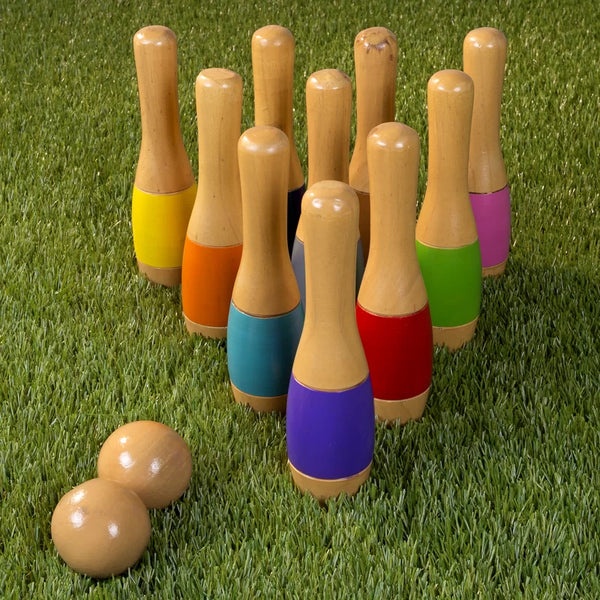 Solid Wood Bowling with Carrying Case