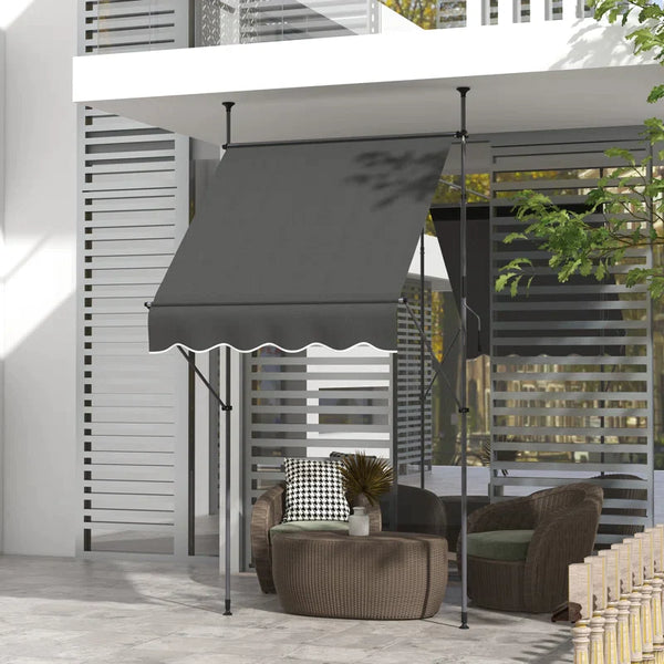 59'' W Polyester Cover Retractable Patio Awning